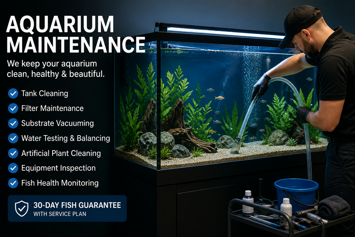 70g Freshwater Monthly Aquarium Maintenance - We charge $179.99 per month!