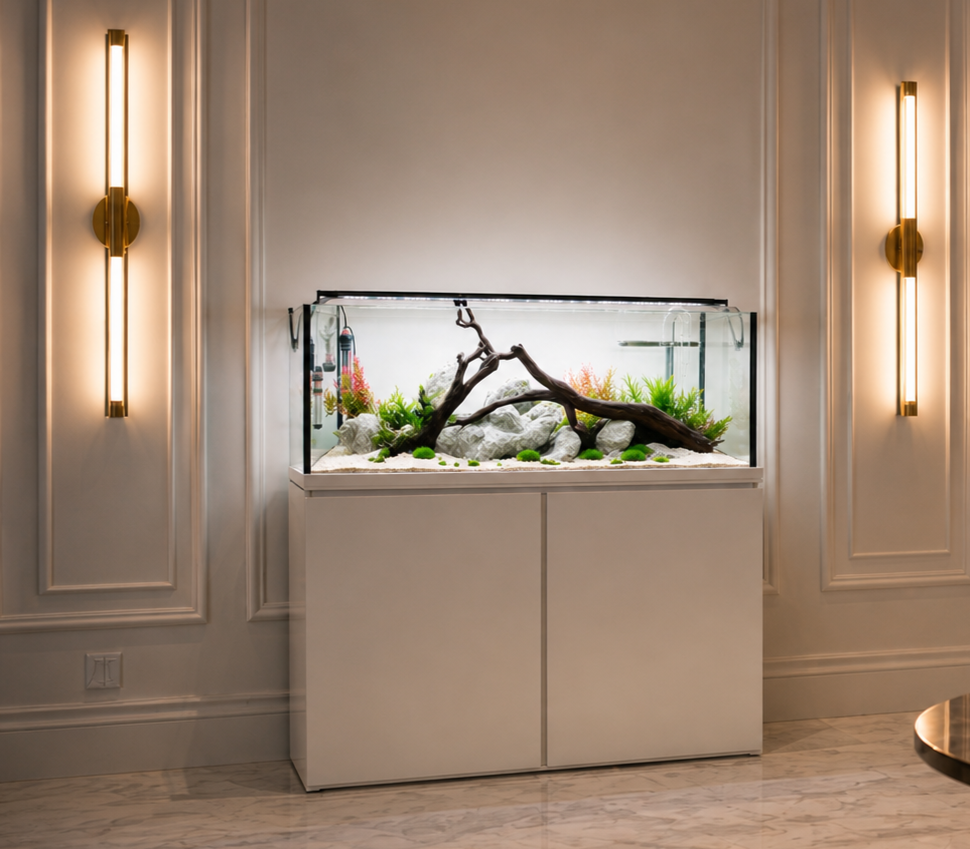 70 Gallon Turnkey Freshwater Aquarium Package - White Stand